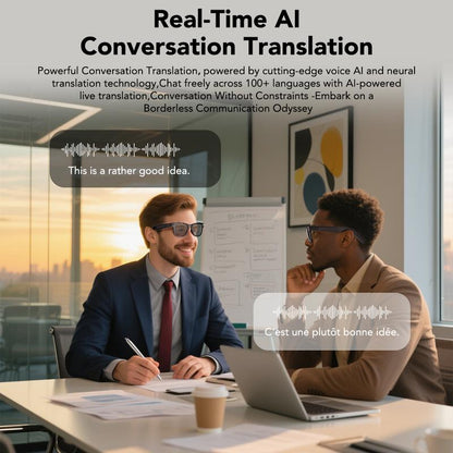 Smart AI Camera Glasses with 8MP Photochromic Lenses ,Button Touch Adjustment for Travel Outdoor Adventures Hands-Free Photography 160+Languages Real-Time Translation Bluetooth Wireless Wearable Video Recording UV Protection ,Black Friday & Cyber Monday